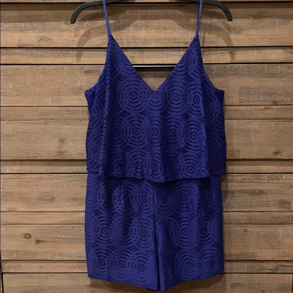 Lilly Pulitzer CAIA Romper- Royal Blue Lace- 10